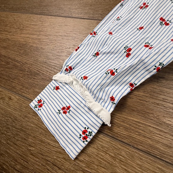 Brooks Brothers Women's Cotton Ruffled Floral Button Shirt Peter Pan Collar sz 6 - Picture 7 of 15